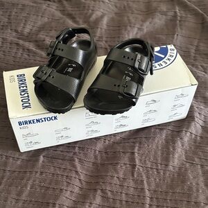 Birkenstock Milano Kids Black EVA Sandals Size US 6 NIB